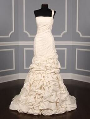 ST. PUCCHI Adeline Z316 Mermaid Trumpet One Shoulder Ivory Silk Wedding Dress 6